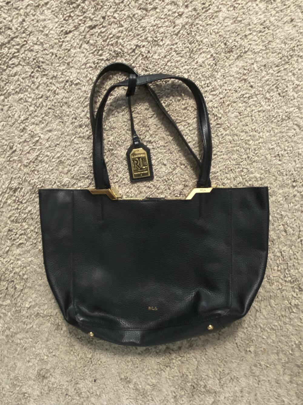 Lauren Ralph Lauren Tote Bag Womens Large Leather Purse Structured Handbag